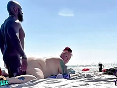Playa, Madura, Gorda, Casero, Interracial, Maduro, Desnudo, Tatuaje