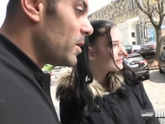 Adorable, Brunette brune, Hd, Pigtail, Public, Élève, Maigrichonne, Se déshabiller
