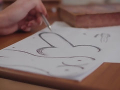 Grosse titten, Blasen, Braunhaarige, Betrug, Paar, Natürlichen titten, Pov, Flotter dreier