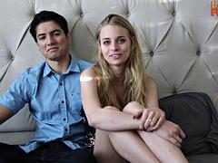 Leie, Blondine, Blasen, Paar, Spermaladung, Hardcore, Mexikanisch, Tätowierung