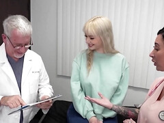Astonishing blonde MILF with giant tits gets banged by the doctor