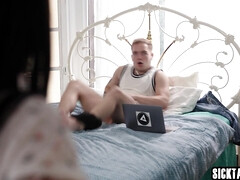 Big cock stepson enjoys blowjob by nurse