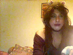 Masturbatie, Shemale, Alleen, Tieten likken, Speelgoed