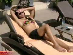 In den arsch, Arsch, Bikini, Spermaladung, Wichsen, Im freien, Transfrau, Dusche