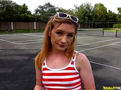 Blondine, Blasen, Hundestellung, Handjob, Im freien, Dürr, Jungendliche (18+), Titten