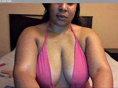 Amateur, Chica, Gorda, Negro, Ébano, Masturbación, Solo, Tetas
