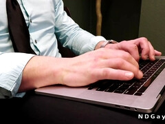 フェラチオ, ゲイ, 手コキする, シゴき, 筋肉, オフィス, コキ, フェラする