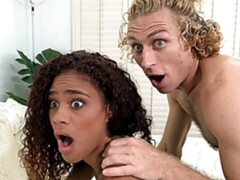 お尻, 黒人, フェラチオ, 黒人, キス, なめる, ティーン, オッパイの