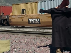 Culo, Peludo, Lencería, Maduro, Al aire libre, Pelirrojo, Chorro, Tatuaje