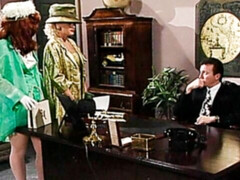 お尻, ブロンド, フェラチオ, 毛深い, 手コキする, 淫乱熟女, 三人, ヴィンテージ