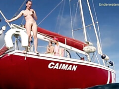 18, お尻, 美女, 小柄, 公共, ロシア人, ティーン, 水中