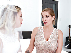 Chambre à dormir, Blonde, Mariée, Robe, Lingerie, De plein air, Chatte, Nénés