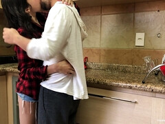 フェラチオ, 茶髪の, カップル, ハードコア, なめる, オマンコ, ガリガリ, オッパイの