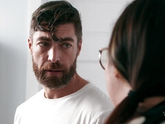 In den arsch, Schlafzimmer, Grosse titten, Blasen, Schwanz, Handjob, Transfrau, Kurzes haar