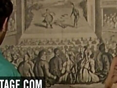 お尻, デカパイ, ブロンド, フェラチオ, 毛深い, ハードコア, なめる, レトロ