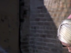 tied blonde slave has a hard torment