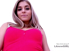 Amateur, Audition, Blonde, Sucer une bite, Éjaculation interne, Gorge profonde, Hard, Nénés