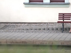 Leie, Grosse titten, Flashen, Behaart, Natürlichen titten, Im freien, Öffentlich, Spanner