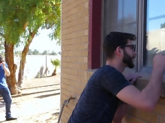 お尻, デカパイ, フェラチオ, 茶髪の, エロ熟女, 淫乱熟女, 剃毛, 三人