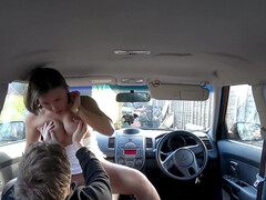 Amateur, Voiture, Exam, Doigter, Italienne, De plein air, Chatte, Étudiant