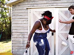 ぽっちゃり, デカパイ, 黒人, ぽちゃ, 開帳, ハードコア, 馬乗り, オッパイの