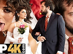 結婚, 茶髪の, チェコ, 服従, ドレス, ハードコア, 公共, 結婚式