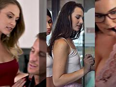 美人, デカチン, デカパイ, フェラチオ, イく瞬間, 手コキする, なめる, 三人