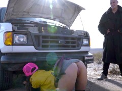 デカパイ, 車, ヒール, アウトドア, ソフトコア, ストッキング, いじめ, ユニフォーム