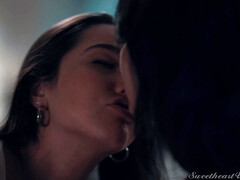 69, 茶髪の, 足, フェティッシュ, キス, レズビアン, なめる, ピアス