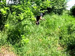 MILF Gives Hot Outdoor Blowjob in Forest - Deep Throat & Cum Play