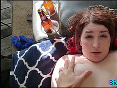 素人, ぽっちゃり, フェラチオ, イく瞬間, 顔射, 自家製, 現実, 赤毛