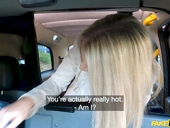 Miss Sally shows off her big tits and pussy in the Fake Taxi