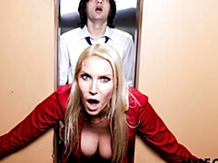 デカ尻, デカチン, デカパイ, ブロンド, フェラチオ, バック, 淫乱熟女