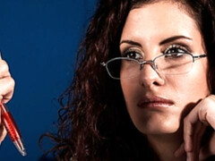 Kinky young brunette Leanna Sweet blows a hard old dick with pleasure