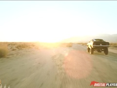 デカチン, 車, カップル, バック, 彼女, アウトドア, オマンコ, のぞき