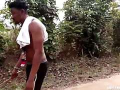 Asiático, Culo, Culo grande, Corridas, Estilo perrito, Indio, Al aire libre, Sexo fuerte