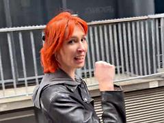 Sex Shop Trip Leads to Tall Skinny Redhead MILF Takes Big White Dick Ass to Mouth