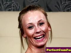 18 jaar, Blond, Brits, Sperma shot, Hd, Gezichtspunt, Kousen, Tiener