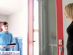 デカチン, ブロンド, フェラチオ, 手コキする, Hd, 淫乱熟女, オマンコ, 叫ぶ
