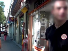 Pretty slim brunette having a hardcore DP