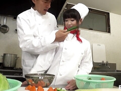 Domination, Japonaise, Cuisine, Chatte, Fessée, Plan cul à trois, Vibromasseur, Mouillée