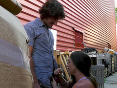 Fake tits MILF Marta La Croft had sex with two strangers