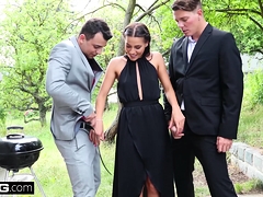 ダブル開発, ヨーロピアン, 乱交, Hd, ティーン, 三人