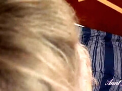 叔母, ブロンド, フェラチオ, 淫乱熟女, ハメ撮り