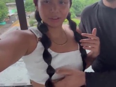 Hot Indian Girlfriend Gives Me Blowjob in the Tower