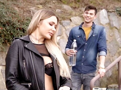 美女, デカパイ, ブロンド, フェラチオ, Hd, ポルノスター