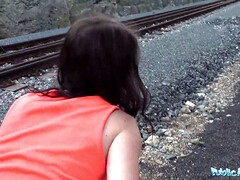 Amateur, Mamada, Morena, Corridas, Checa, Al aire libre, Público, Tren