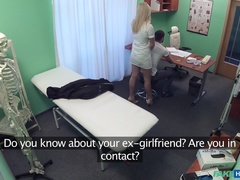 Leie, Blasen, Handjob, Lecken, Krankenschwester, Muschi, Uniform, Spanner