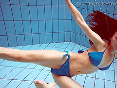 super hot and thin teenage Martina in the pool