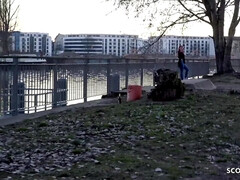 18, デカ尻, フェラチオ, 大学生, ドイツ人, お金, 赤毛, ストッキング